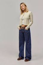 Éloïse Women's Low-Rise Flared Bootcut Jeans | Dark Wash Y2K Denim for Women