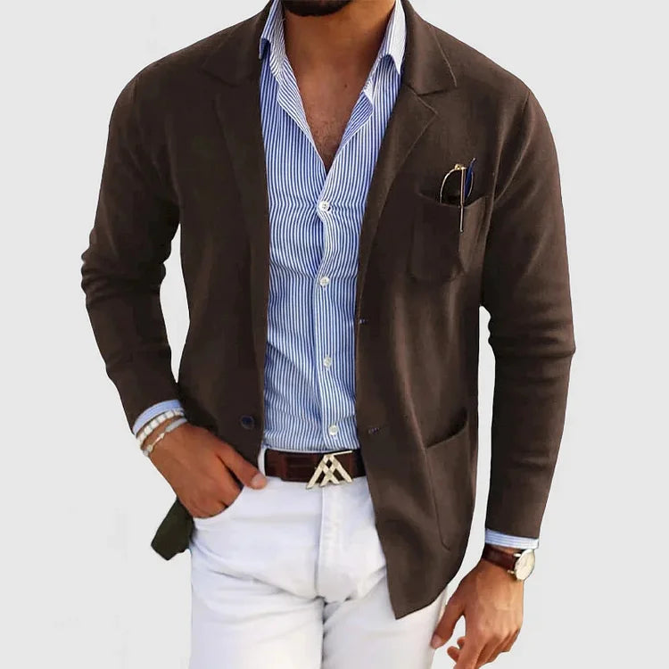 Lucas Men's Elegant Cotton Stretch Blazer | Smart Casual Regular Fit Blazer for Men | Versatile Everyday Office & Weekend Outerwear