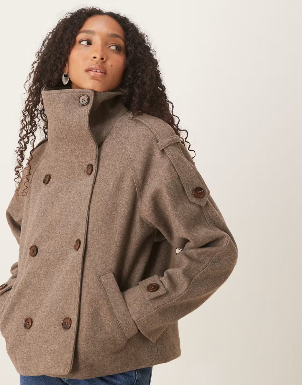 Arielle Women's Classic Wool Blend Peacoat | Chic Tailored Autumn Winter Coat for Women