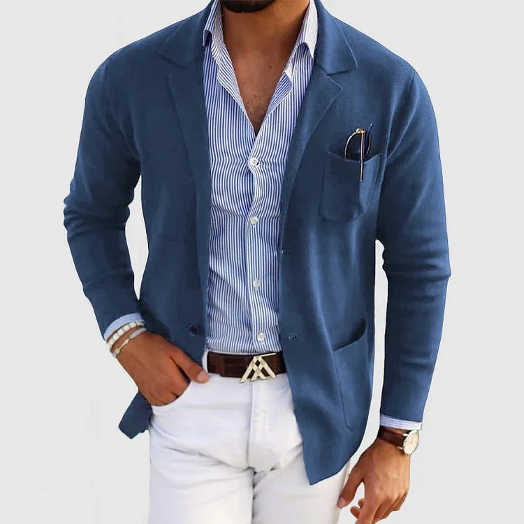 Lucas Men's Elegant Cotton Stretch Blazer | Smart Casual Regular Fit Blazer for Men | Versatile Everyday Office & Weekend Outerwear