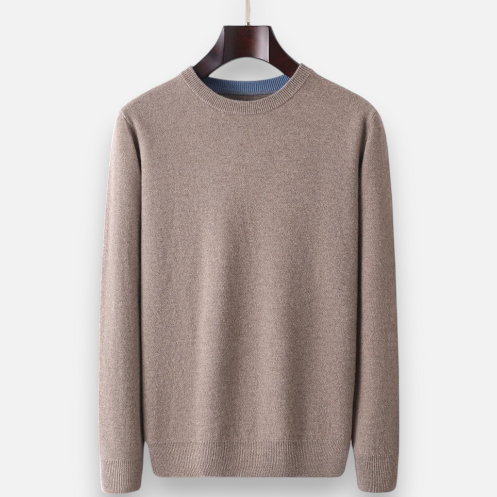 Wise Men's Loose-Fit Cashmere Wool Blend Round Neck Jumper | Relaxed Luxury Knit Jumper for Men | Smart Casual Everyday Winter Knitwear