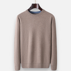Wise Men's Loose-Fit Cashmere Wool Blend Round Neck Jumper | Relaxed Luxury Knit Jumper for Men | Smart Casual Everyday Winter Knitwear