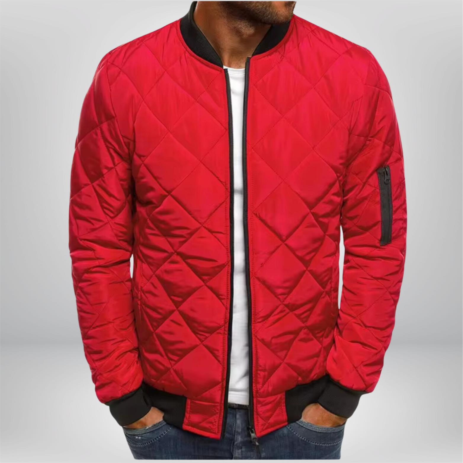 Fabian Men's Padded Bomber Jacket | Quilted Insulated Bomber Jacket for Men | Casual Streetwear & Everyday Winter Outerwear