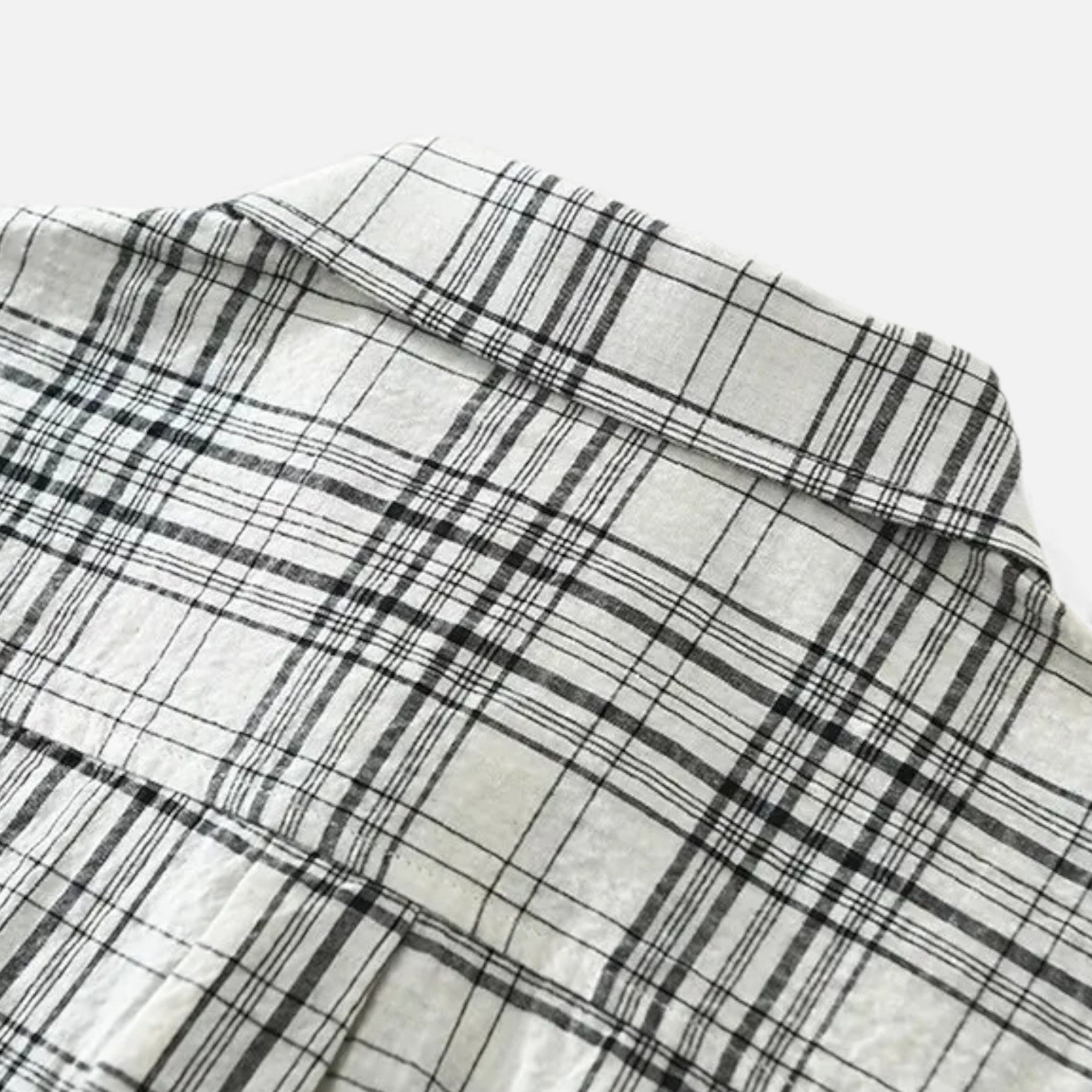 Men’s Plaid Long-Sleeve Loose Shirt with Pocket