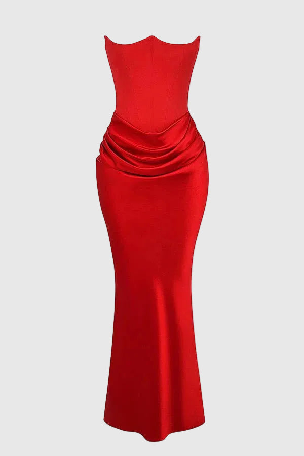 Sloane Women's Satin Bodycon Maxi Dress | Fitted Silhouette | Evening & Smart Casual