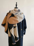 Douceur Women's Reversible Cashmere Blend Patterned Scarf | Luxury Soft Warm Wrap Scarf for Women | Elegant Two-Sided Shawl & Gift Idea