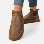Lyanna Women's Platform Plush Ankle Boots | Cosy Fluffy Flat Booties for Women
