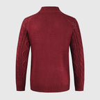 Broderick Men's Thick Cable Knit Cardigan | Warm Wool Blend Chunky Knit Cardigan for Men | Cosy Casual Everyday Heritage Knitwear