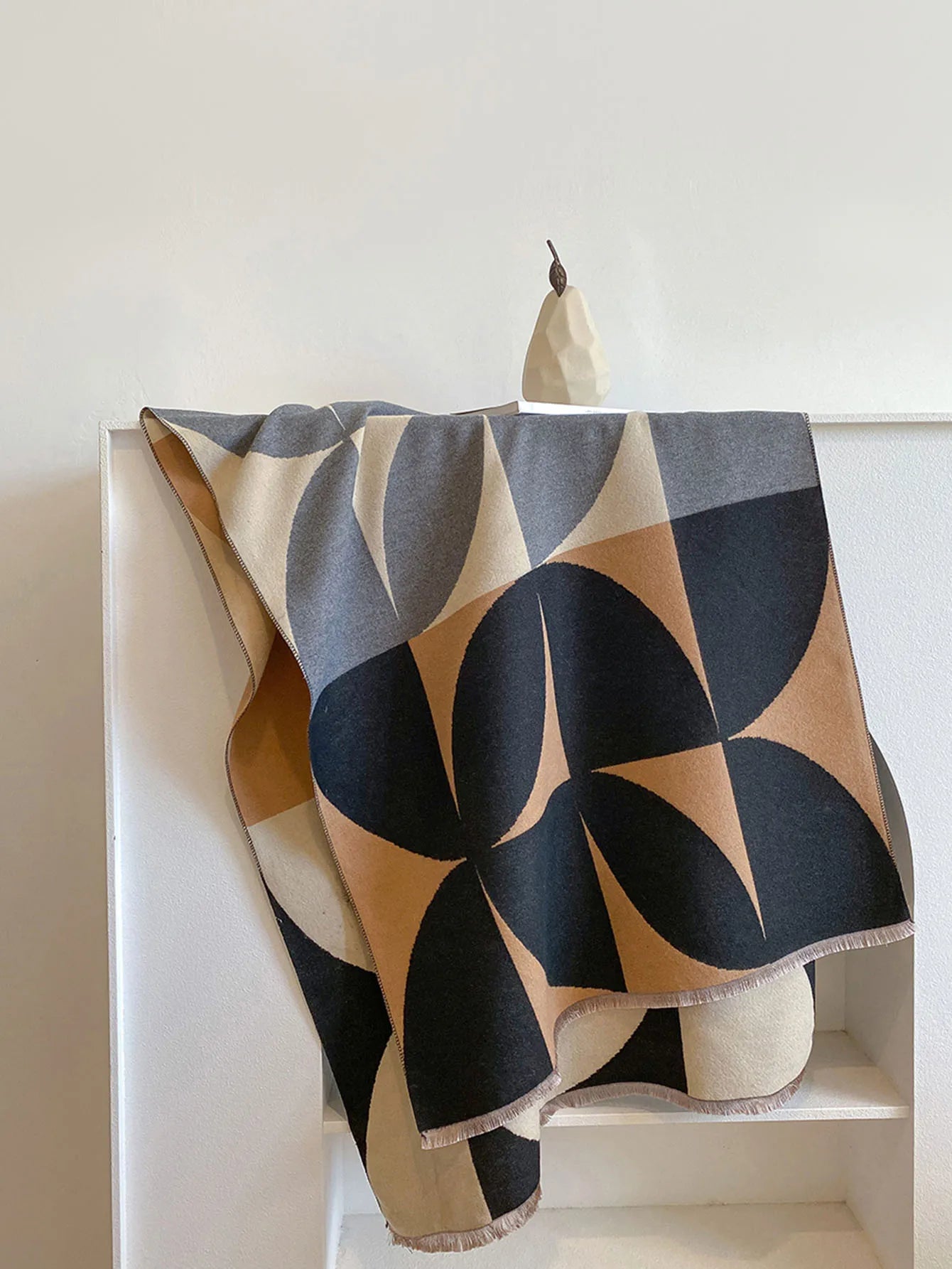 Douceur Women's Reversible Cashmere Blend Patterned Scarf | Luxury Soft Warm Wrap Scarf for Women | Elegant Two-Sided Shawl & Gift Idea