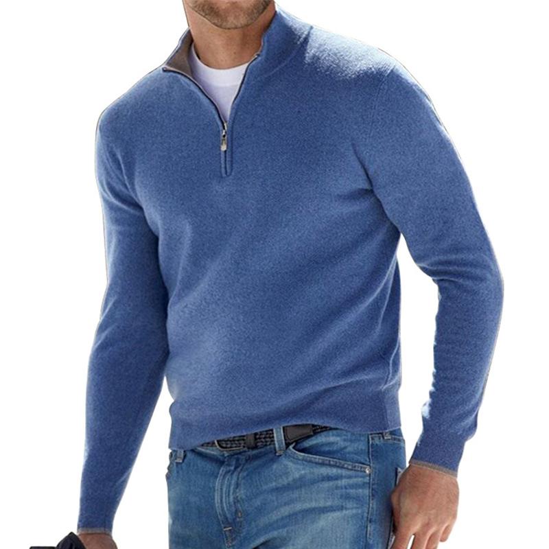 Carlo Men's Merino Wool Half-Zip Sweater | Luxury Soft Knit Half Zip Jumper for Men | Smart Casual Winter Knitwear