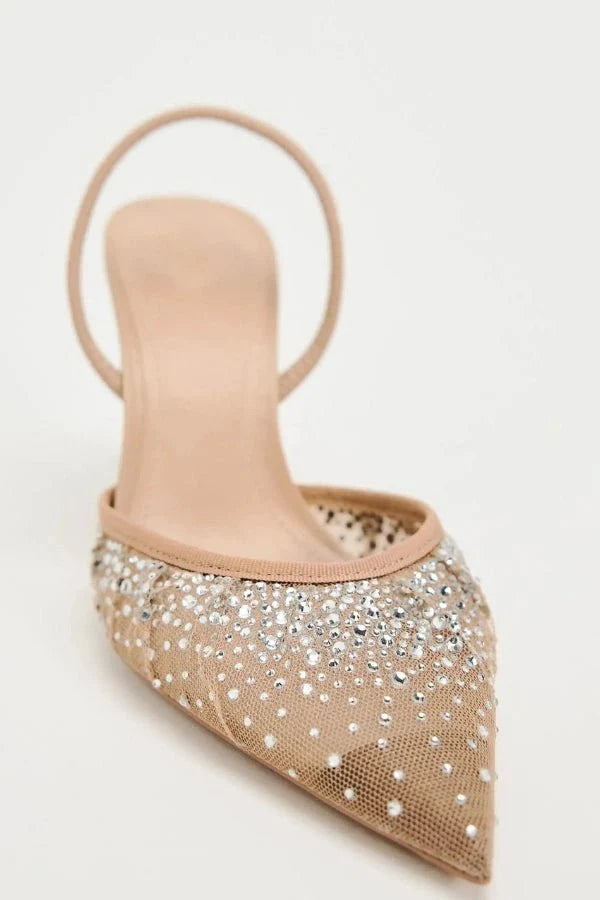 Ingrid Crystal Heels Women's Stiletto | Embellished Crystal Evening Heels for Women | Glamorous Party & Occasion Footwear