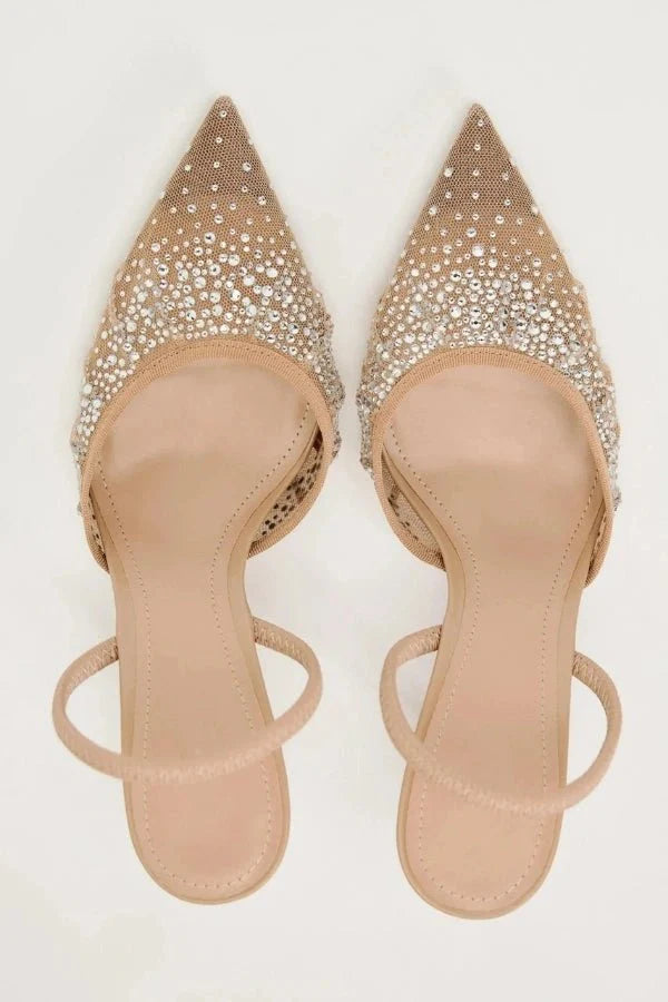 Ingrid Crystal Heels Women's Stiletto | Embellished Crystal Evening Heels for Women | Glamorous Party & Occasion Footwear