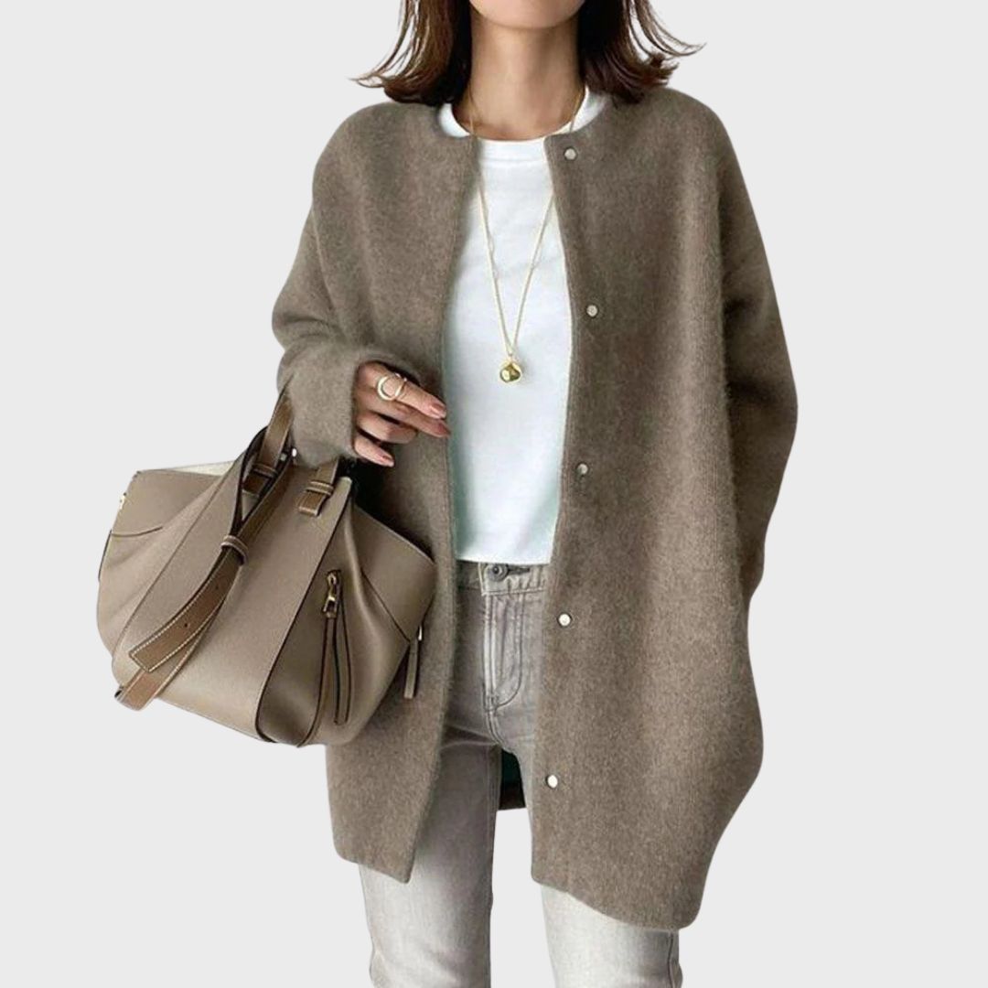 Aurelie Women's Elegant Cashmere Blend Oversized Cardigan | Luxury Slouchy Knit Cardigan for Women