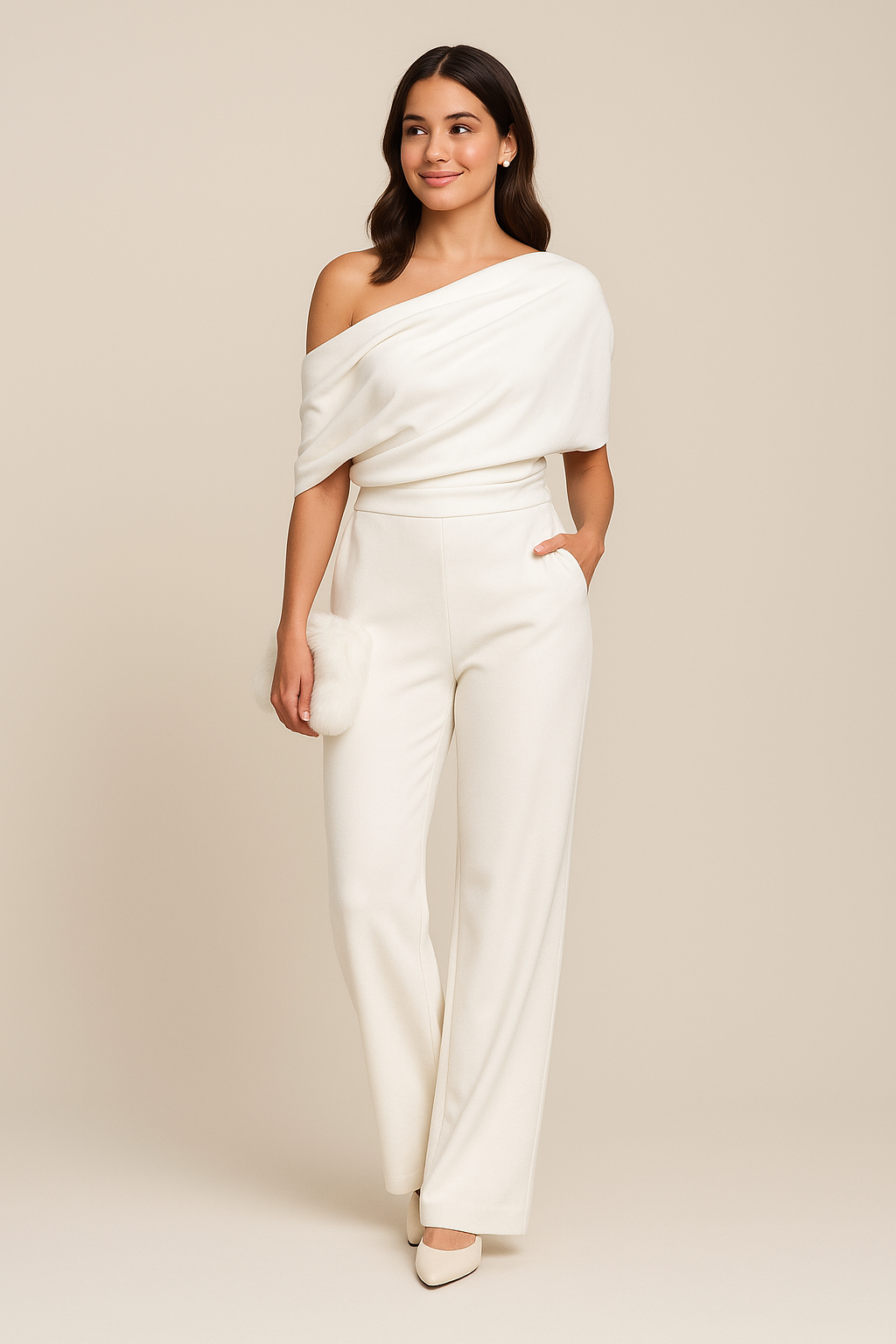 Jovina Women's Elegant Spring Jumpsuit | Wide Leg Tailored Jumpsuit for Women | Smart Casual One-Piece Spring Outfit