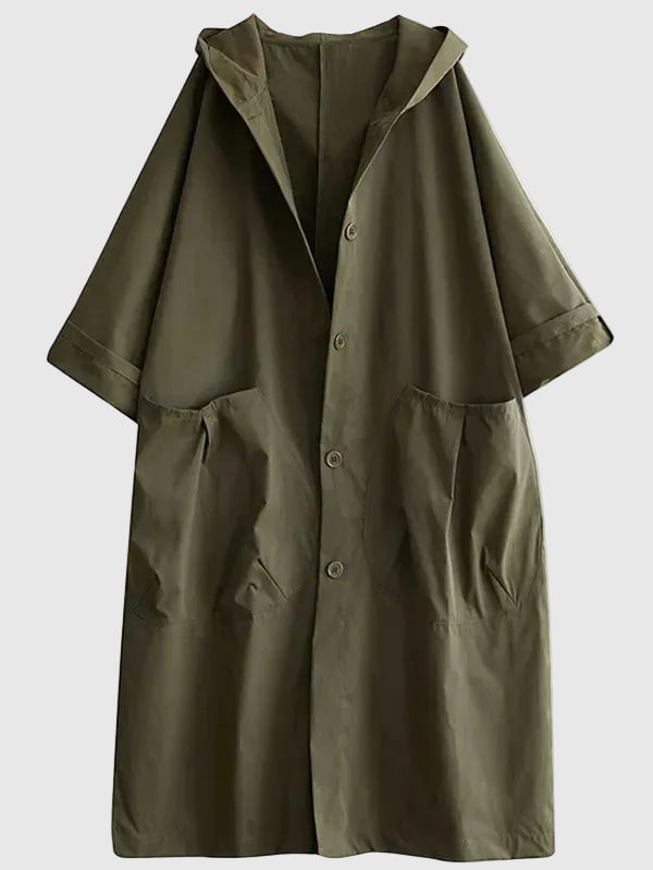 Portia Women's Longline Waterproof Trench Coat | Classic Tailored Hooded Trench Coat for Women | Chic Everyday Smart Casual