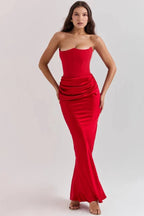 Sloane Women's Satin Bodycon Maxi Dress | Fitted Silhouette | Evening & Smart Casual