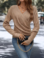 Sirena Women's Solid Color V-Neck Sweater | Soft Cotton Knit V-Neck Jumper for Women | Classic Regular Fit Everyday Knitwear