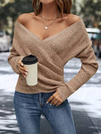 Sirena Women's Solid Color V-Neck Sweater | Soft Cotton Knit V-Neck Jumper for Women | Classic Regular Fit Everyday Knitwear