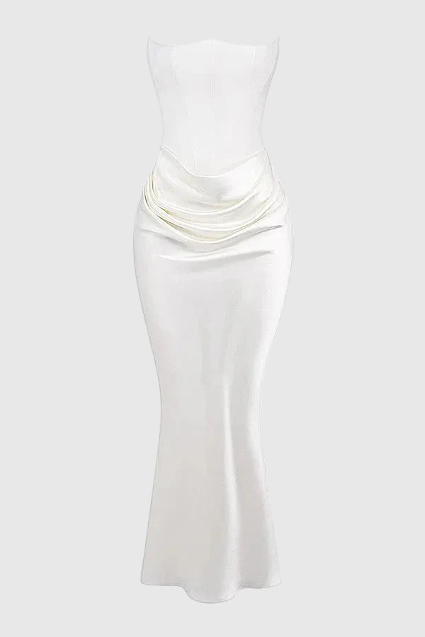 Sloane Women's Satin Bodycon Maxi Dress | Fitted Silhouette | Evening & Smart Casual