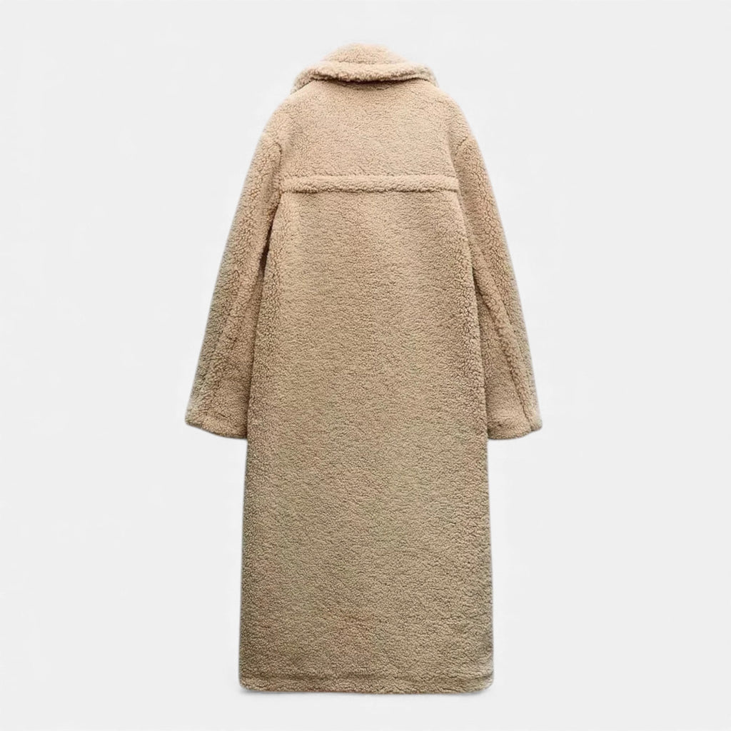 Women’s Long Double-Breasted Teddy Coat