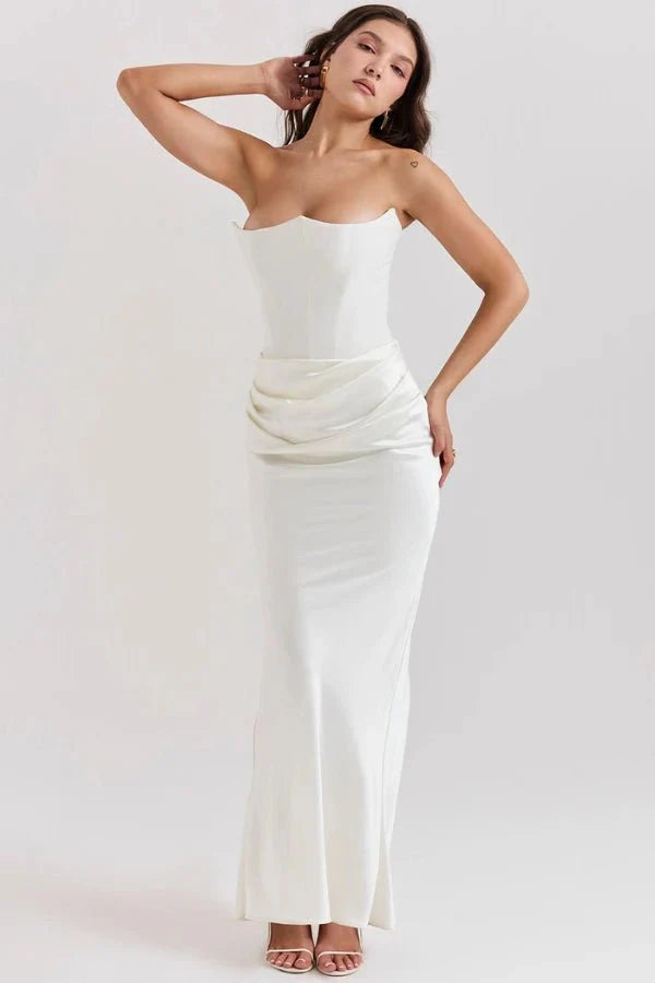 Sloane Women's Satin Bodycon Maxi Dress | Fitted Silhouette | Evening & Smart Casual