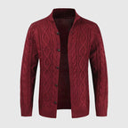 Broderick Men's Thick Cable Knit Cardigan | Warm Wool Blend Chunky Knit Cardigan for Men | Cosy Casual Everyday Heritage Knitwear