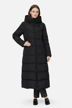 Women's Long Hooded Puffer Coat | Longline Padded Winter Coat for Women | Warm Insulated Hooded Puffer Jacket