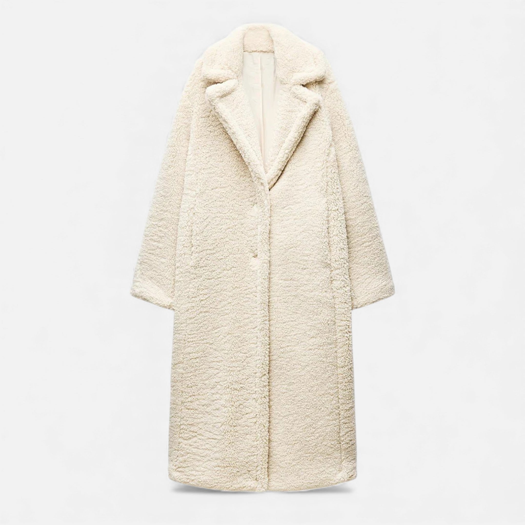 Women’s Long Double-Breasted Teddy Coat