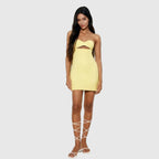 Alliana Women's Satin Strapless Mini Dress | Cutout Going Out Party Dress | Evening & Smart Casual