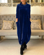 Veloria Women's Velvet Midi Dress with Pockets | Elegant Formal Occasion Dress for Women