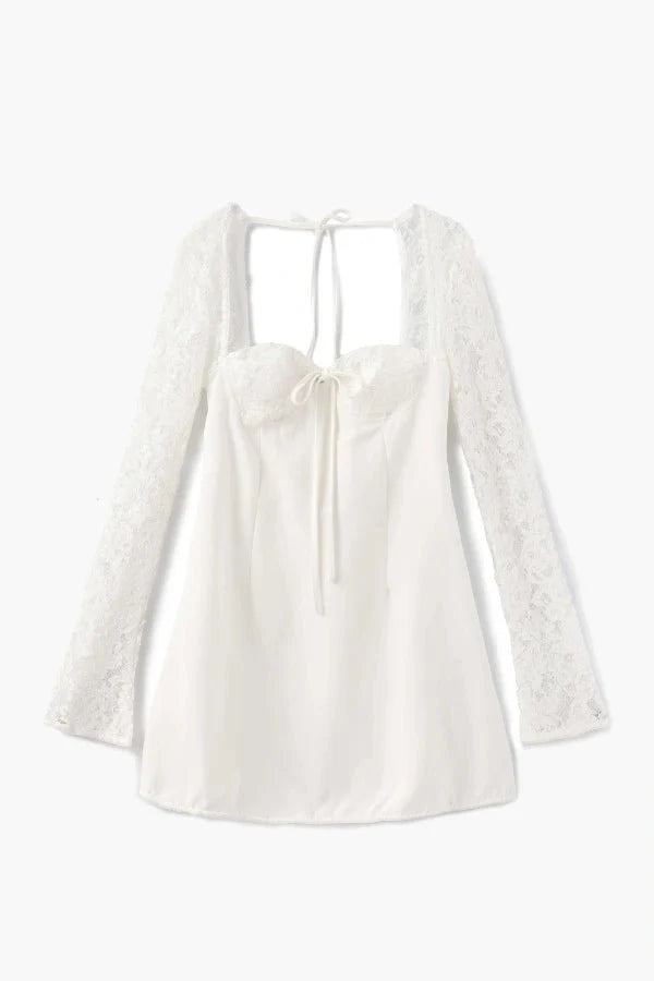 Louise Lace Charm Women's Chiffon Lace Mini Dress | Going Out Party Dress | Evening & Smart Casual