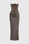 Sloane Women's Satin Bodycon Maxi Dress | Fitted Silhouette | Evening & Smart Casual