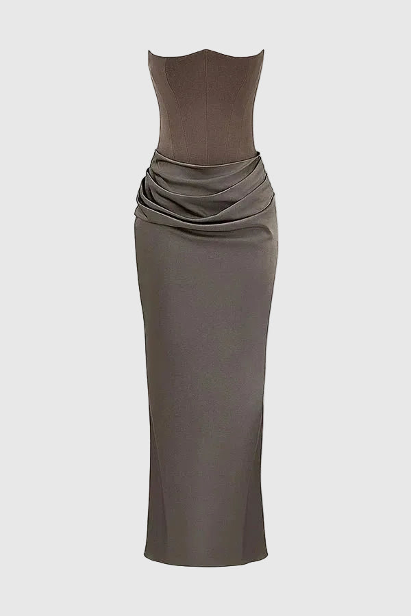 Sloane Women's Satin Bodycon Maxi Dress | Fitted Silhouette | Evening & Smart Casual