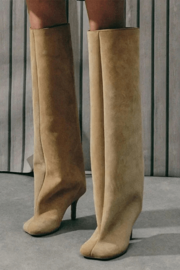 Mela Women's Suede Heeled Boots | Luxury Block Heel Ankle Boots for Women | Smart Casual & Evening Footwear