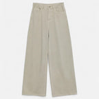 Florentina Women's High-Waist Wide Leg Cotton Trousers | Elegant Flowing Wide Leg Pants for Women | Casual Everyday Smart Casual Style