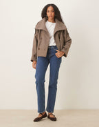 Arielle Women's Classic Wool Blend Peacoat | Chic Tailored Autumn Winter Coat for Women