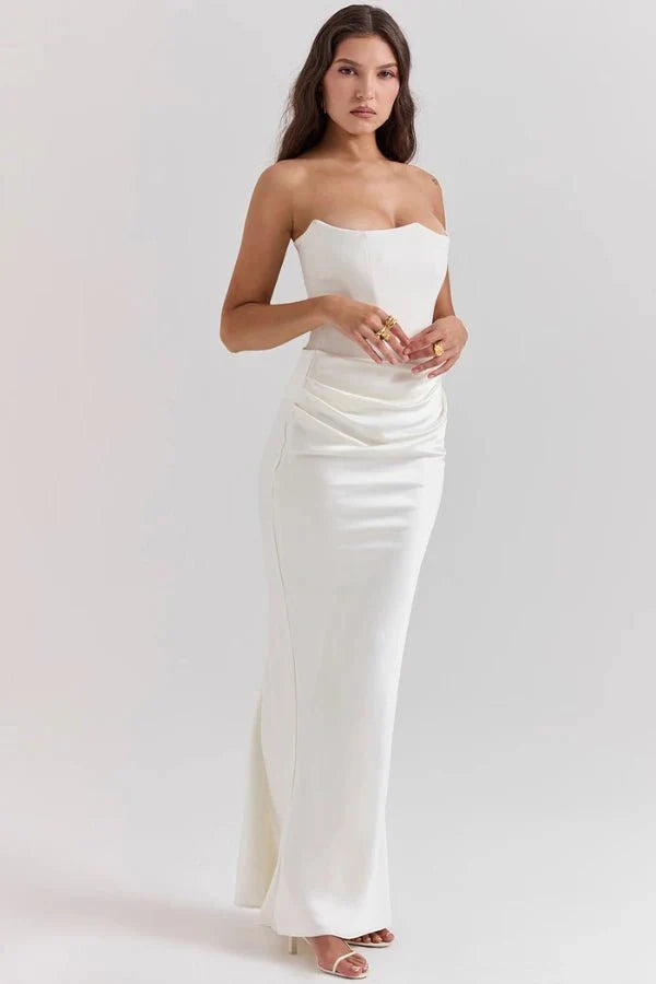 Sloane Women's Satin Bodycon Maxi Dress | Fitted Silhouette | Evening & Smart Casual
