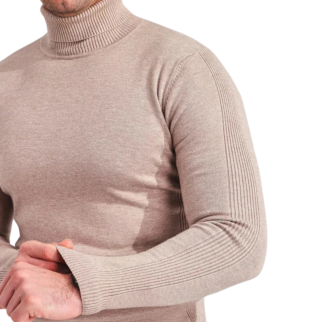 Nico Men's Merino Wool Blend Turtleneck Sweater | Soft Warm Roll Neck Jumper for Men | Smart Casual Everyday Winter Knitwear