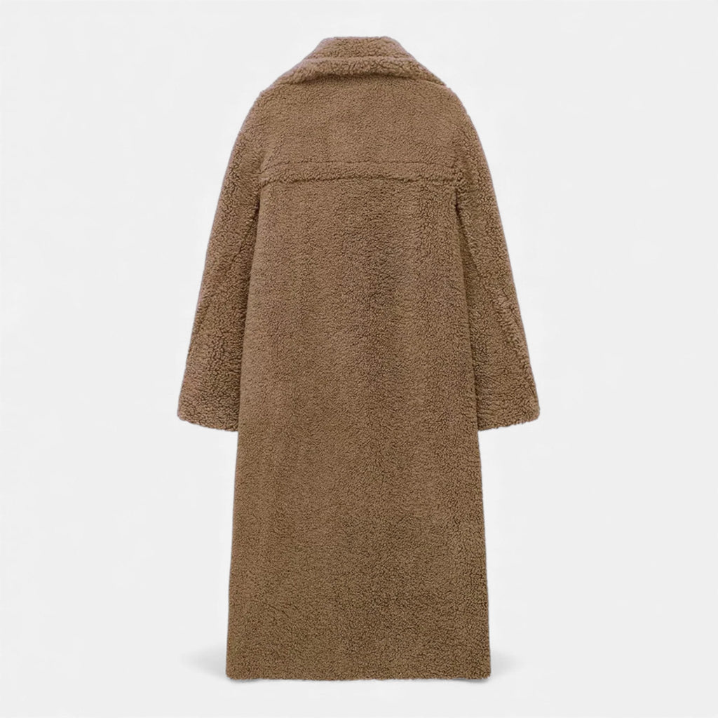 Women’s Long Double-Breasted Teddy Coat