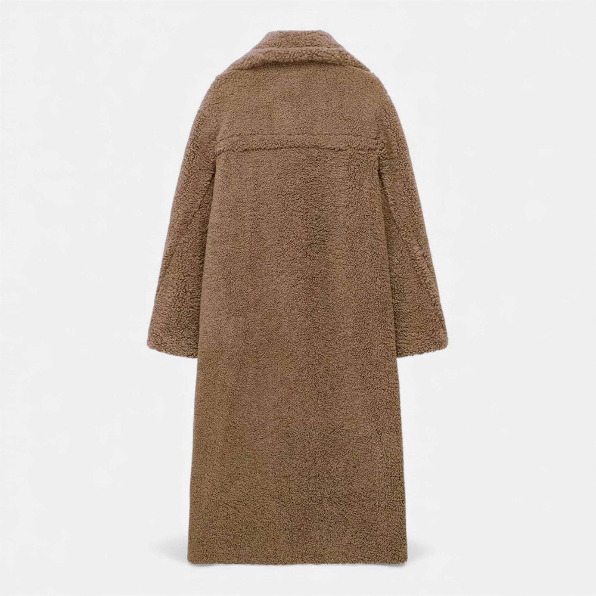 Women’s Long Double-Breasted Teddy Coat