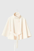 Ivanna Wool Coat Woman – Elegant High Collar with Removable Belt & Casual Cut