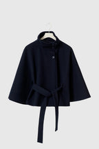 Ivanna Wool Coat Woman – Elegant High Collar with Removable Belt & Casual Cut