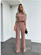 Isabela Women's Wide Leg Trouser Co-Ord Set | Tailored Two Piece | Smart Occasion & Going Out