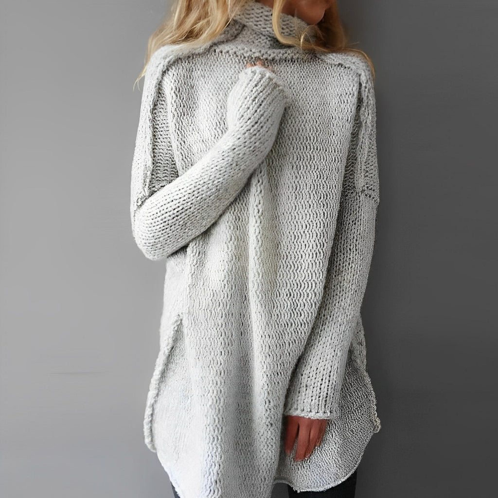 Winifred Women's Oversized Chunky Knit Turtleneck Sweater | Warm Wool Blend Slouchy Roll Neck Jumper for Women