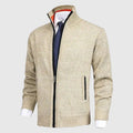Saber Men's Merino Wool Open Front Cardigan with Turtleneck Collar | Luxury Soft Knit Draped Cardigan