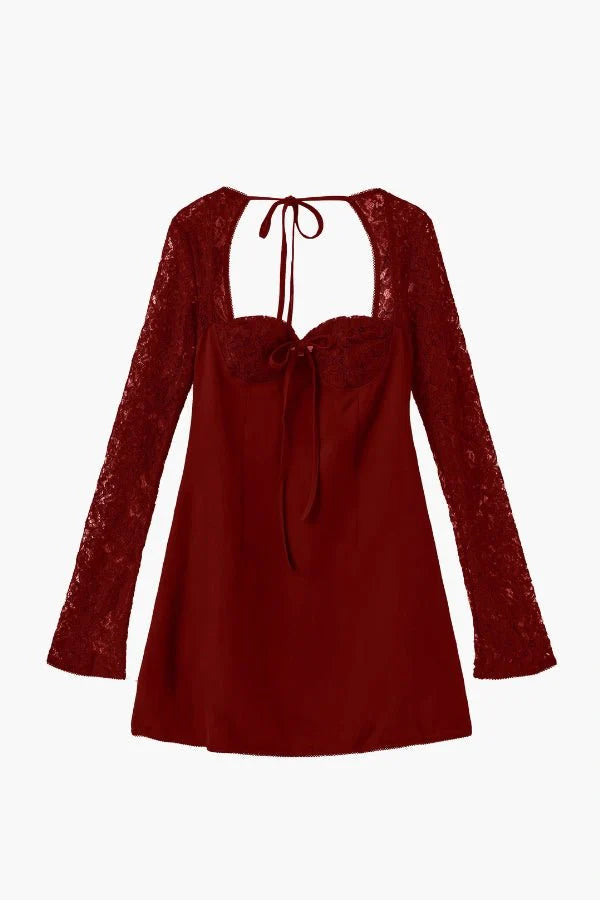 Louise Lace Charm Women's Chiffon Lace Mini Dress | Going Out Party Dress | Evening & Smart Casual