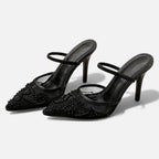 Women’s Embroidered Mesh Designer Heels