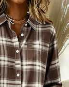Houndstooth Women's Checked Knit Jacket | Notched Lapel Casual Cardigan Jacket for Women