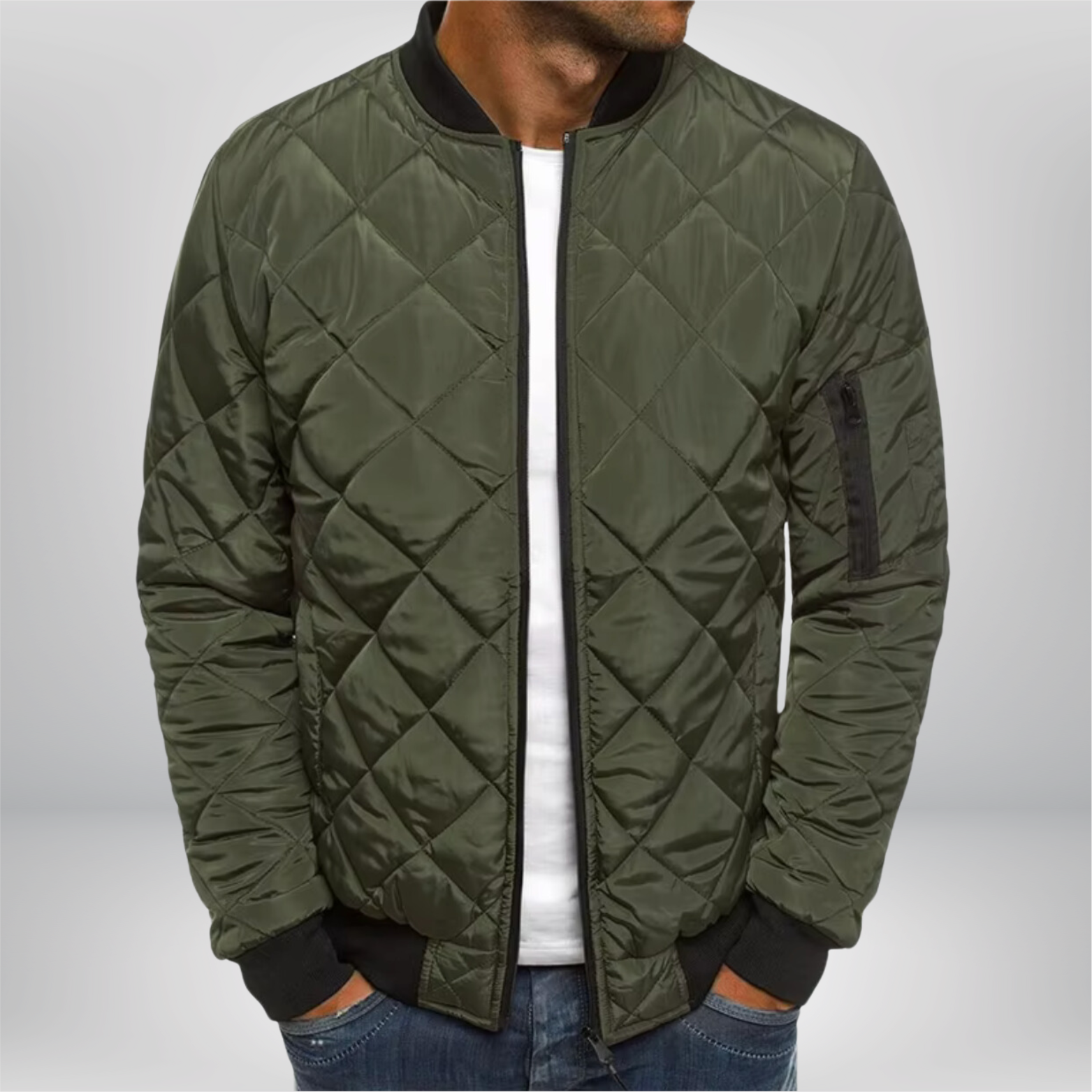 Fabian Men's Padded Bomber Jacket | Quilted Insulated Bomber Jacket for Men | Casual Streetwear & Everyday Winter Outerwear