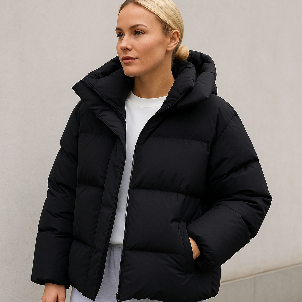 Aminta Women's Mid-Length Quilted Winter Jacket | Hooded Padded Coat for Women